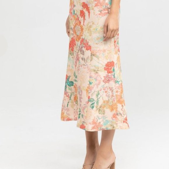 Significant Other Salvador Floral Linen-Blend Midi - Size 4 - Picture 5 of 8